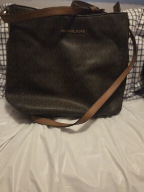 Michael Kors Brown & Tan Logo Messenger Bag